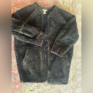 H&M Black Bouclé Sequin Jacket – Size 4 (EUR 34) – Brand New, No Tags